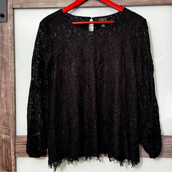 Worthington Tops - Witchy Whimsigoth Worthington Black Lace Blouse Women's XL Vamp